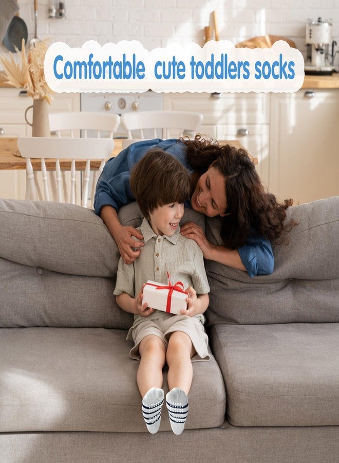 Tphon Toddler Baby Non Slip Socks Infant Anti Skid Socks with Grips 12 Pairs Crew Sock for 3-5 Years Kids Boys Girls - Image 4